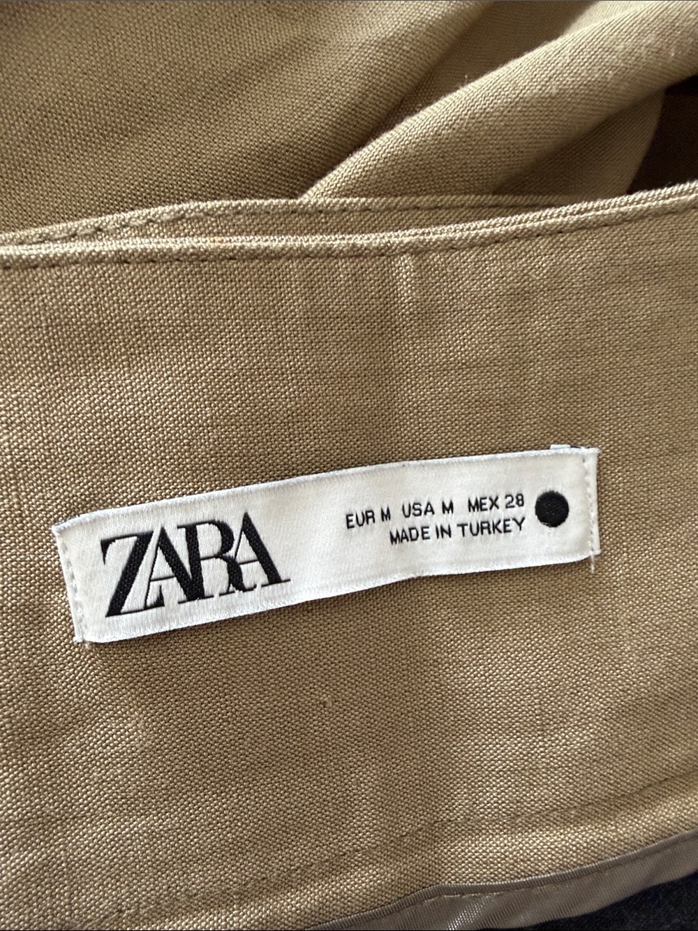 Zara Linen Blend Belted Rustic Long Skirt Sz M - Picture 11 of 11